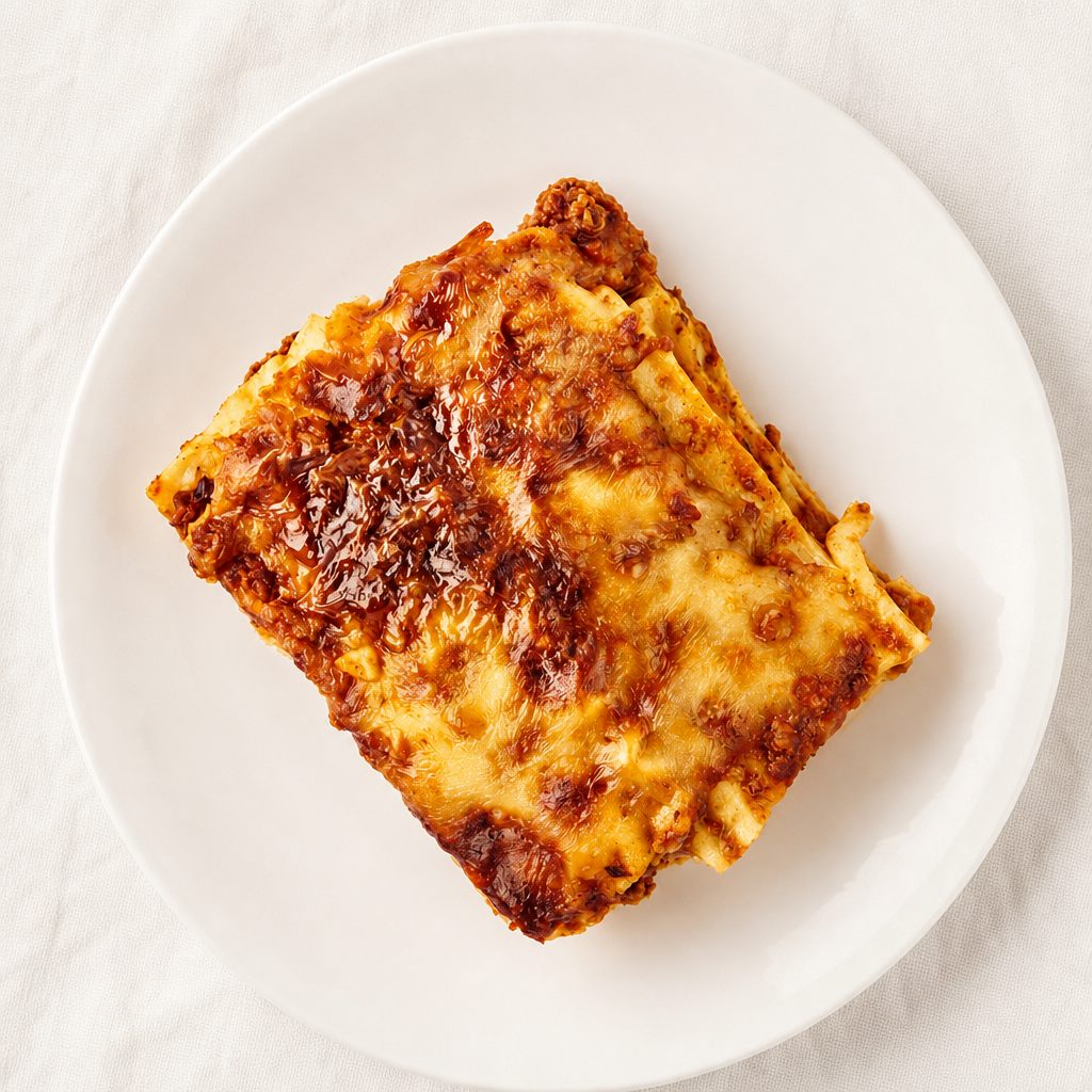 Homemade Lasagna in Meat Sauce.